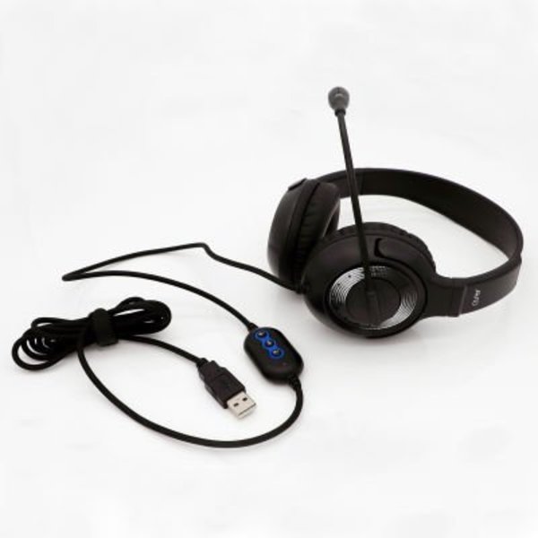 Avid AVID® AE-55 Personal On-Ear Headset with Microphone and USB Plug, Black 2AE5-5KLUSB